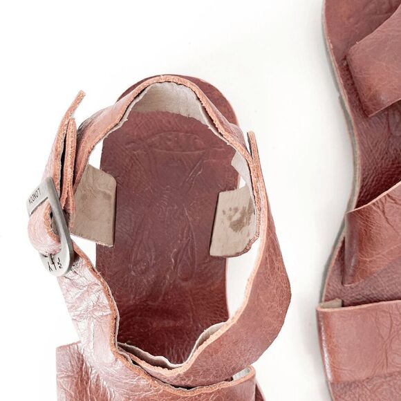 FLY London Womens Ankle Strap Criss Cross Flat Sandals Brown Size 36 - Picture 4 of 7